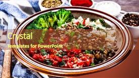  Presentation with lentils - Beautiful presentation theme featuring rice with lentils and vegetables backdrop and a tawny brown colored foreground