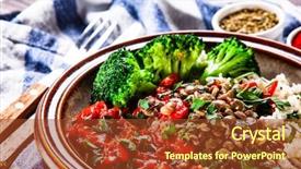  Presentation with farm to table leafy vegetables - Colorful presentation theme enhanced with rice with lentils and vegetables backdrop and a  colored foreground