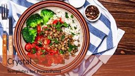  Presentation with lentils - PPT theme having rice with lentils and vegetables background and a  colored foreground