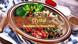  Presentation with lentils - Presentation theme with rice with lentils and vegetables background and a red colored foreground