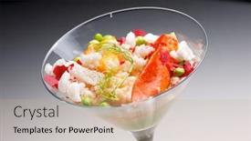 Presentation with goblet - Amazing slide set having rice with lobster served in a crystal goblet backdrop and a soft green colored foreground