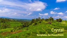  Presentation with bali island typical indonesia - Beautiful slides featuring ricefield - rice fields on bali island backdrop and a  colored foreground