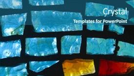  Presentation with blood stain - Beautiful slide set featuring rich colored stain glass panels backdrop and a ocean colored foreground