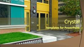  Presentation with patterns - PPT layouts featuring red brick metal door - rich colors and patterns background and a tawny brown colored foreground