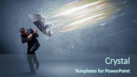  Presentation with defending - PPT theme enhanced with rich data - business man defending light beams background and a ocean colored foreground