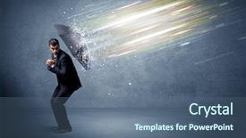  Presentation with defending - Audience pleasing PPT layouts consisting of rich data - business man defending light beams backdrop and a ocean colored foreground