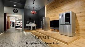  Presentation with piano coffee - PPT theme with rich-interior-of-premium-luxury background and a coral colored foreground