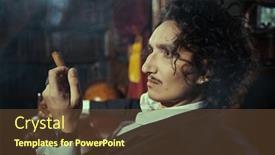  Presentation with rich man - Presentation theme with rich-italian-man background and a tawny brown colored foreground