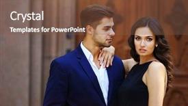  Presentation with rich man - Audience pleasing slide set consisting of rich man - elegant couple pose outdoors backdrop and a tawny brown colored foreground