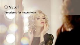  Presentation with mirror - PPT layouts featuring rich people - beauty luxury woman background and a lemonade colored foreground