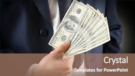  Presentation with rich - PPT layouts with rich people - businessman with dollars in hands background and a coral colored foreground