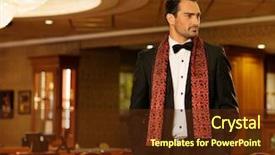  Presentation with luxury - Beautiful presentation theme featuring rich people - handsome brunette wearing suit backdrop and a tawny brown colored foreground