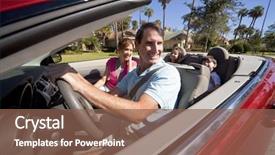  Presentation with children parents - Audience pleasing presentation theme consisting of rich people - man and woman parents backdrop and a violet colored foreground