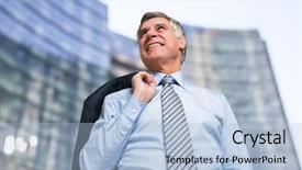  Presentation with rich - Beautiful theme featuring rich people - portrait of a mature successful backdrop and a light blue colored foreground