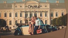  Presentation with classic - Presentation featuring rich people - wealthy couple near classic convertible background and a coral colored foreground