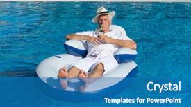  Presentation with rich man - Amazing slides having rich people - wealthy man relaxing in own backdrop and a teal colored foreground