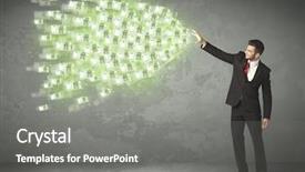  Presentation with young business people - Beautiful slide set featuring rich people - young business person throwing money backdrop and a gray colored foreground