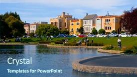  Presentation with gingerbread house decorated colorful candies - Slides with rich real estate - colorful houses next background and a  colored foreground