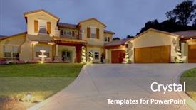  Presentation with new home - Amazing PPT layouts having rich real estate - huge new luxury home backdrop and a gray colored foreground