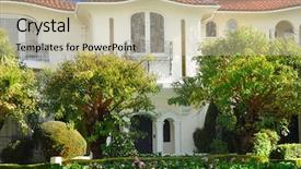  Presentation with rich - Theme with rich real estate - image of a beautiful home background and a  colored foreground