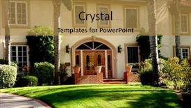  Presentation with california - Presentation theme enhanced with rich real estate - image of a beautiful home background and a  colored foreground
