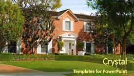  Presentation with rich - PPT layouts featuring rich real estate - image of a beautiful home background and a tawny brown colored foreground