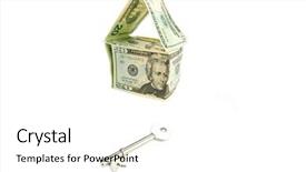  Presentation with new home - Colorful slide set enhanced with rich real estate - new home symbol made backdrop and a white colored foreground