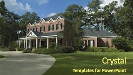  Presentation with colonial - Colorful PPT theme enhanced with rich real estate - new red brick colonial style backdrop and a tawny brown colored foreground