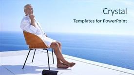  Presentation with luxury - Audience pleasing slide deck consisting of rich real estate - senior man in front backdrop and a cool aqua colored foreground