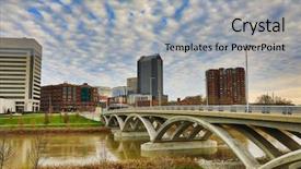  Presentation with crossing bridge - Amazing slides having rich street bridge crosses backdrop and a light gray colored foreground