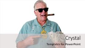  Presentation with rich man - Slide set featuring rich the lottery gets paid background and a light gray colored foreground