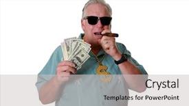  Presentation with rich man - PPT theme enhanced with rich the lottery gets paid background and a  colored foreground
