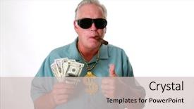  Presentation with rich man - PPT theme having rich the lottery gets paid background and a soft green colored foreground