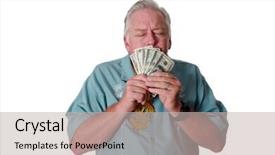  Presentation with rich man - Presentation design featuring rich the lottery gets paid background and a  colored foreground