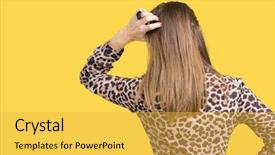  Presentation with rich and poor - Presentation design consisting of rich woman wearing leopard dress background and a  colored foreground