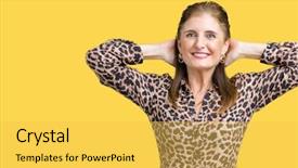  Presentation with head and neck nerves - Beautiful slide set featuring rich woman wearing leopard dress backdrop and a yellow colored foreground