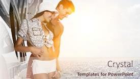  Presentation with rich - Presentation having rich-young-couple-on-yacht background and a lemonade colored foreground