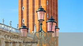  Presentation with architecture italian - Presentation with richly-decorated-facade background and a coral colored foreground