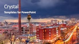  Presentation with virginia - Slide deck with richmond virginia usa downtown cityscape background and a ocean colored foreground