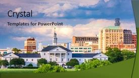  Presentation with virginia - Beautiful presentation theme featuring richmond virginia usa downtown cityscape backdrop and a teal colored foreground