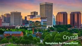  Presentation with virginia - PPT theme with richmond-virginia-usa-downtown-skyline background and a tawny brown colored foreground