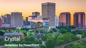  Presentation with virginia - Theme consisting of richmond virginia usa downtown skyline background and a ocean colored foreground