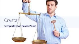  Presentation with judge - Amazing presentation design having richter-holds-a-beam-scale backdrop and a sky blue colored foreground