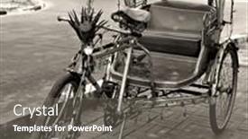  Presentation with rickshaw - Amazing slides having rickshaw-thailand backdrop and a gray colored foreground