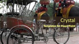  Presentation with rides - Presentation theme with rickshaws-and-elephants-rides-thailand background and a tawny brown colored foreground