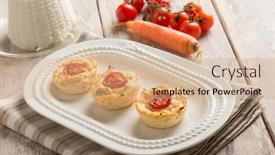  Presentation with carrots - Amazing presentation theme having ricotta-cheese-flan-with-tomaotes backdrop and a coral colored foreground