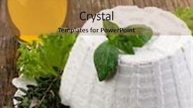  Presentation with olive oil - Audience pleasing theme consisting of ricotta with basil lettuce myrtle and olive oil backdrop and a coral colored foreground