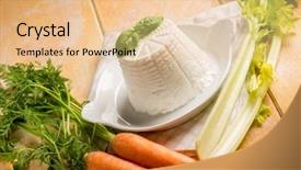  Presentation with celery - Audience pleasing PPT theme consisting of ricotta with carrots and celery backdrop and a lemonade colored foreground