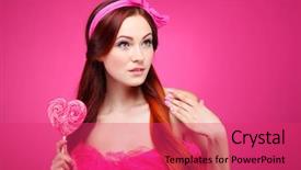  Presentation with candy cane - Beautiful PPT theme featuring riddle - portrait of beautiful merry redheaded backdrop and a  colored foreground