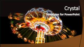  Presentation with fun fair swinging ride - Colorful PPT theme enhanced with ride at a county fair backdrop and a black colored foreground
